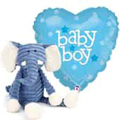 Baby Boy gifts including soft toys, greeting cards, balloons, soothers, comforters, musical toys, blankies, rattles and chimes all coming with free UK mainland delivery on all orders over £30 plus an international delivery option.