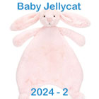 Baby Jellycat new Bashful Bunny and Luxe Bunny soft toys, soothers, comforters, blankies and rattles for 2024.