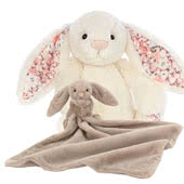 Baby Jellycat Bunny and Rabbit Soft Toys, Soothers, Comforters, Musical Pulls and Ring Rattles for UK tracked delivery on Baby Jellycat Bunny orders.