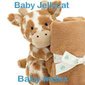 Baby Jellycat Index containing Soft Toys, Soothers, Comforters, Ring Rattle, Musical Pulls and Blankies.