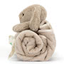Baby Jellycat Bashful Beige Bunny Blankie Side