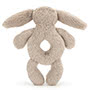 Baby Jellycat Bashful Beige Bunny Ring Rattle Back