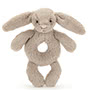 Baby Jellycat Bashful Beige Bunny Ring Rattle Front
