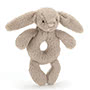 Baby Jellycat Bashful Beige Bunny Ring Rattle 
