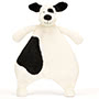 Baby Jellycat Bashful Black & Cream Puppy Comforter Front
