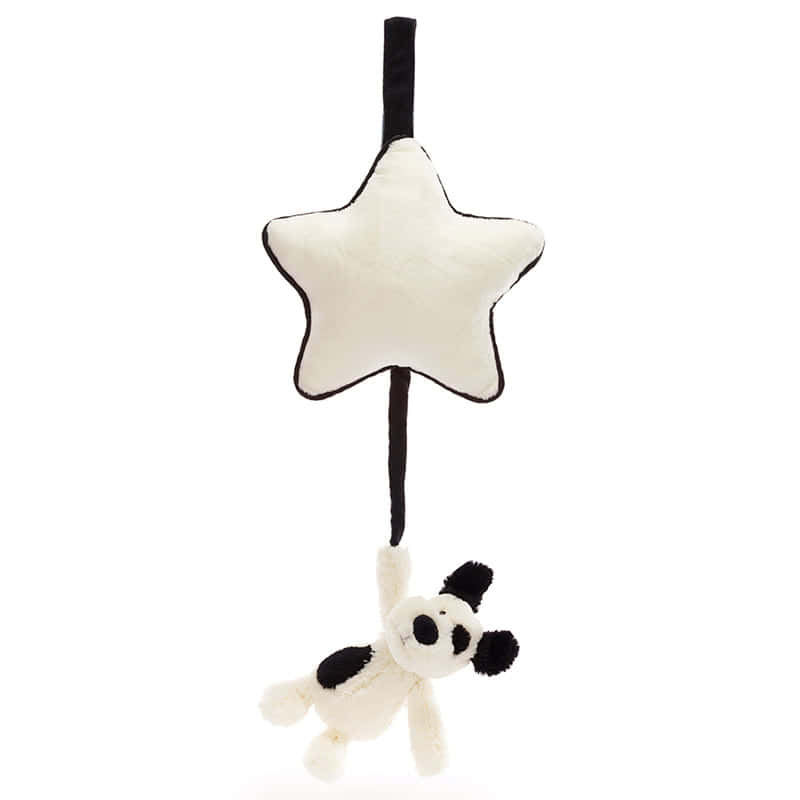 Baby Jellycat Bashful Black Cream Puppy Musical Pull 28.95