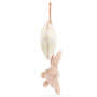 Baby Jellycat Bashful Blush Bunny Musical Pull Side