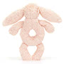 Baby Jellycat Bashful Blush Bunny Ring Rattle Back