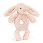 Baby Jellycat Bashful Blush Bunny Ring Rattle 