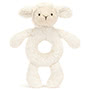Baby Jellycat Bashful Lamb Ring Rattle Front