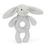 Bashful Silver Bunny Baby Ring Rattle Small Image