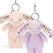 Jellycat Bag Charms including Bashful Bunnies, Amuseables, Bartholomew, Dragon, Otto and Ricky