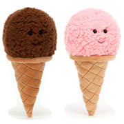 Jellycat Irresistible Ice Cream Mint, Strawberry and Vanilla