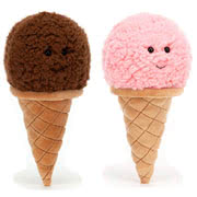 Jellycat Irresistible Ice Cream Strawberry and Vanilla