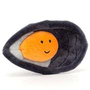 Jellycat Sensational Seafood plush soft toys including the Mussel, Langoustine and Shrimp.