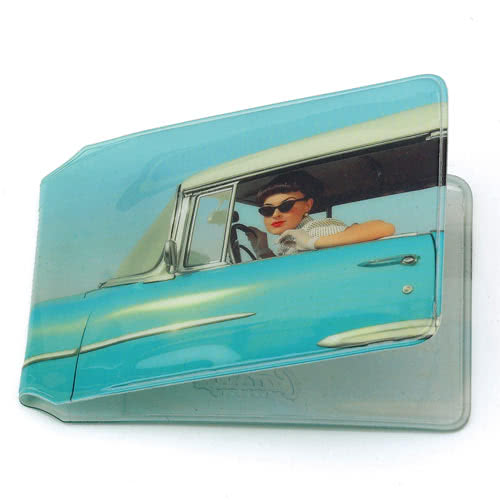 Blue Car Girl Card Holder