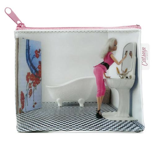 Doll in Bathroom Zip Purse