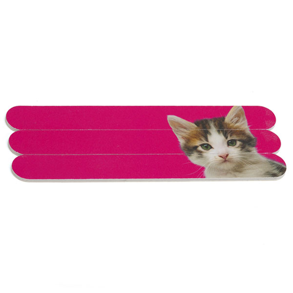 Kitten on Hot Pink Nail Files