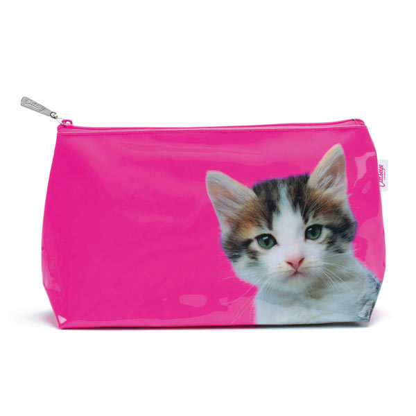 Kitten on Hot Pink Wash Bag