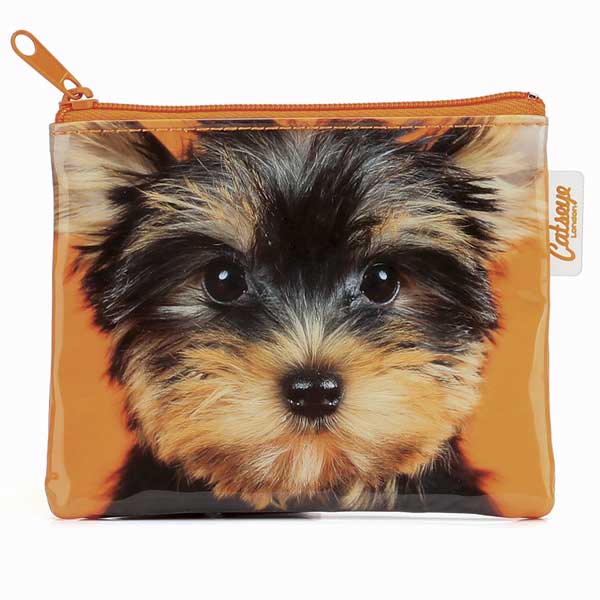 Yorkie on Orange Coin Purse