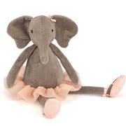 Jellycat Dancing Darcey Elephant soft toy, one size: medium 33 x 10 cm.