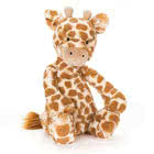 Jellycat Giraffes including Bashful, Fuddlewuddle, Merryday and Dara soft toys, books, soothers, blankies, comforters, ring rattle and musical pulls with UK tracked delivery.