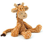 Jellycat Merryday Giraffe plush soft toy with super soft, giraffe print fur, dark brown mane and tail.