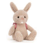 Jellycat Backpacker Bunny, Elephant, Panda, Puppy, Wolf and Dino stuffed animals for UK mainland delivery.