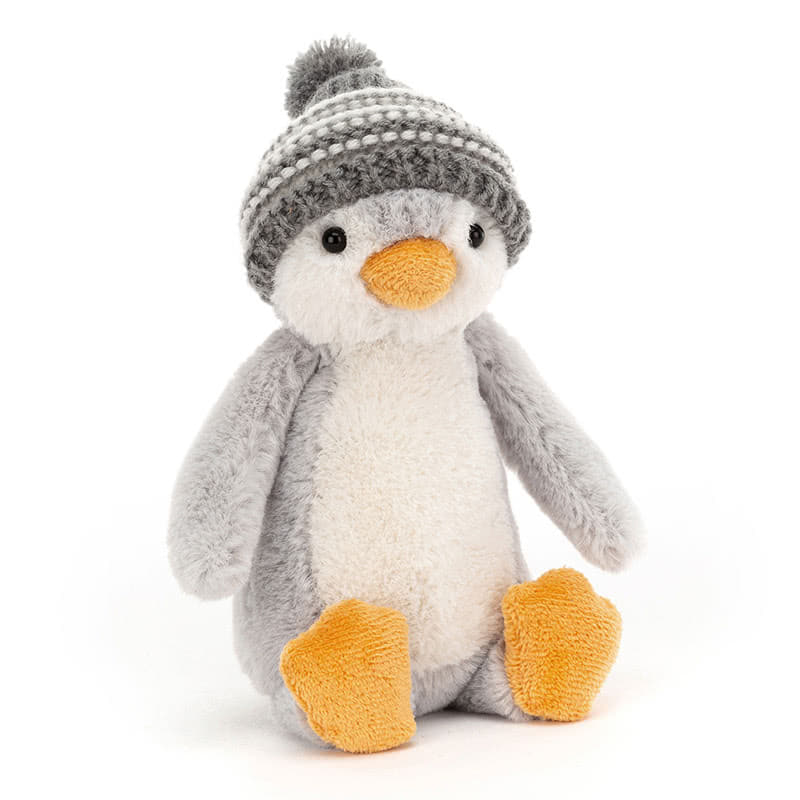 Bashful Bobble Hat Penguin Grey