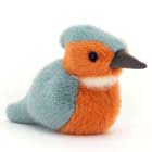 Jellycat Birdling plush soft toy Blue Tit, Kingfisher, Woodpecker, Swallow, Robin, Goldfinch, Pigeon, Puffin and Wren coming in one size, 10 x 7cm.