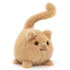 These are the Jellycat Caboodle Black, Cream and Ginger Kittens plus Caboodle Bunny soft toys, their distinctive features are the little barrel shaped bodies and the upright, slightly curly tails and very short legs.