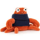 Jellycat Cozy Crew soft toy plush Crab, Lobster, Seahorse, Seal, Whale and Octopus.