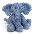 Jellycat Elephant and Elly soft toys including Fuddlewuddle, Tumblie, Backpack, Wanderlust plus Viggo Mammoth plush.