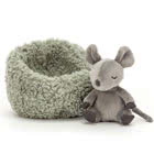 Jellycat Hibernating Fox, Mouse, Tortoise, Bunny and Mole soft toys.