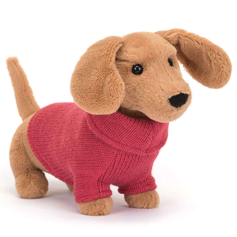 JellycatSweater Sausage Dog Pink
