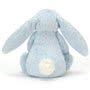 Jellycat Bashful Blue Bunny Rattle  Back