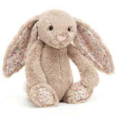 Baby Jellycat Bashful Blossom Bunny Grabbers, Musical Pulls, Soothers and Soft Toys.