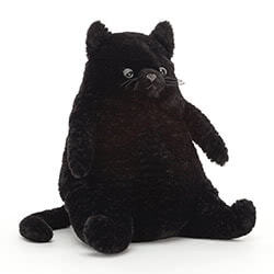 Fat black cat stuffed on sale animal