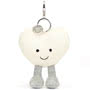 Jellycat Amuseable Cream Heart Bag Charm Front