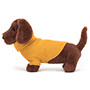 Jellycat Sweater Sausage Dog Yellow Side