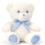 Keel Toys Keeleco Baby Cream Bear with Ribbon BLUE