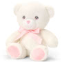 Keel Toys Keeleco Baby Cream Bear with Ribbon PINK