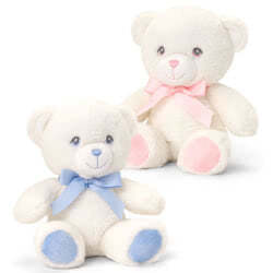 Keel Toys Keeleco Baby Cream Bear with Ribbon