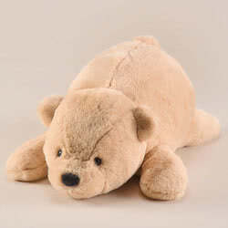 Lilla & Stora Bjorn 40cm Dark Beige Bear, a cute premium quality, teddy bear that lies on its tummy with its paws out.

