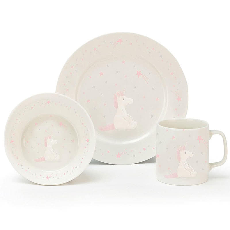 Bashful Unicorn Bowl Cup Plate