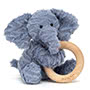 Fuddlewuddle Elephant Wooden Ring Toy