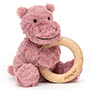 Fuddlewuddle Hippo Wooden Ring Toy Small Image