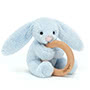 Bashful Blue Bunny Wooden Ring Small Image