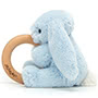 Jellycat Bashful Blue Bunny Wooden Ring Side