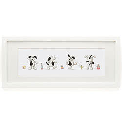 Jellycat Bashful Puppy Framed Print, featuring bashful pup, flapping those ears and having a great time.